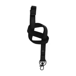 Flat Textile Lanyards Black [Pack 10]