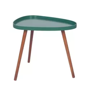 Ettore Dark Pine Lipped Teardrop Matt Finish Side Table Forest Green