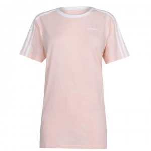 adidas Womens Essentials 3-Stripes T Shirt - PinkTint/White