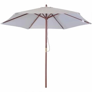 Charles Bentley Wooden Parasol Grey 2.4m Hardwood, Polyester