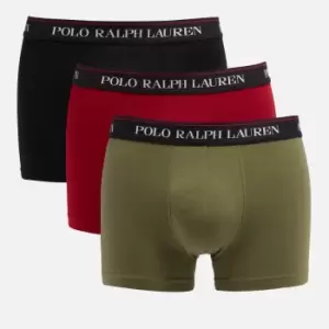 Polo Ralph Lauren Logo Waistband Cotton Boxer Trunks 3 Pack - M