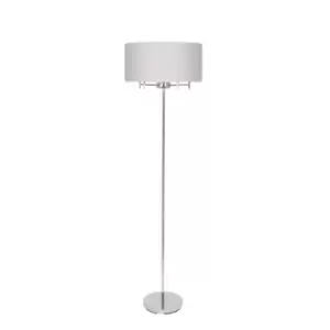 Malin 5-Bulb Chrome Linen Shade Floor Lamp Silver