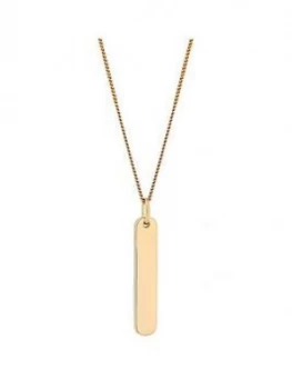 Simply Silver Gold Plated Sterling Silver Personalised Engravable Vertical Bar Pendant