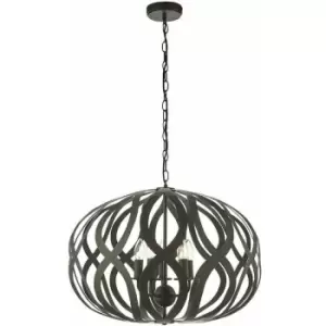 Hanging Ceiling Pendant Light Antique Brushed Bronze 5 Bulb Modern Table Feature