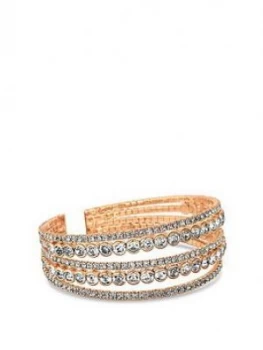 Mood Rose Gold Plated Crystal Cuff Bracelet