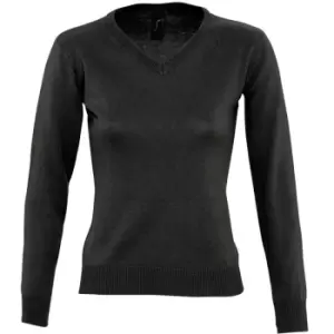 SOLS Womens/Ladies Galaxy V Neck Sweater (XL) (Black)