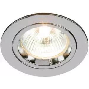 Loops - Fixed Round Recess Ceiling Down Light Chrome 80mm Flush GU10 Lamp Holder Fitting