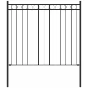 Garden Fence Steel 1.7x0.8 m Black Vidaxl Black