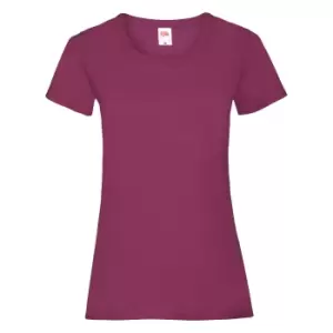 Fruit Of The Loom Ladies/Womens Lady-Fit Valueweight Short Sleeve T-Shirt (Pack Of 5) (2XL) (Burgundy)