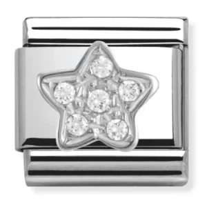 Nomination CLASSIC Silvershine White Cubic Zirconia Star Charm...