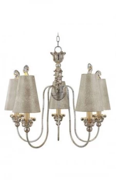 5 Light Multi Arm Chandelier Gold And Silver Finish, E27