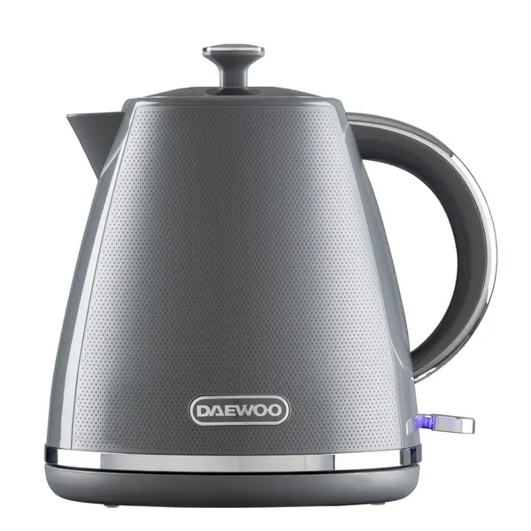 Daewoo Stirling Pyramid Kettle Cordless 1.7 Litre 3KW Rapid Boil Grey Grey