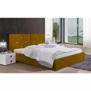 Cubana Bed King Plush Velvet Mustard