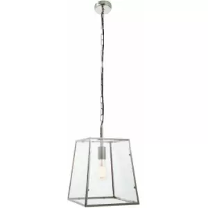 Ceiling Pendant Light Bright Nickel & Clear Glass 40W E27 Dimmable e10263