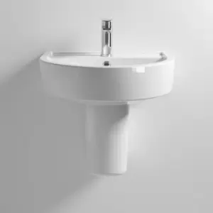 Nuie - Provost Basin and Semi Pedestal 520mm Wide - 1 Tap Hole