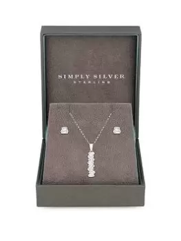 Simply Silver Sterling Silver 925 Icicle Stick Set, Silver, Women