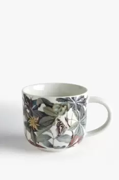 Midnight Floral White Mug