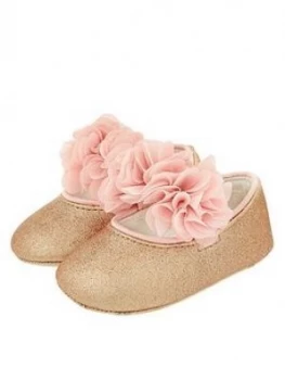 Monsoon Baby Girls Abilene Corsage Glitter Walker - Rose Gold, Size 5 Younger