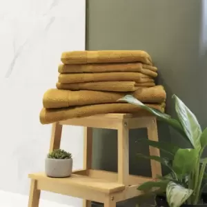 Loft Combed Cotton 6 Piece Hand/Sheet Towel Set Ochre