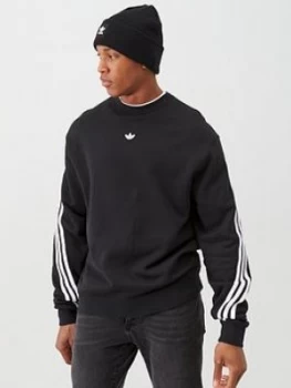 Adidas Originals 3 Stripe Wrap Crew Neck Sweat - Black