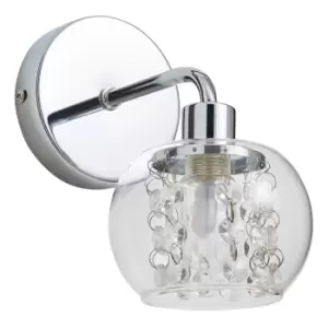 Spa Megara Single Wall Light Decorative Crystal Clear Glass and Chrome