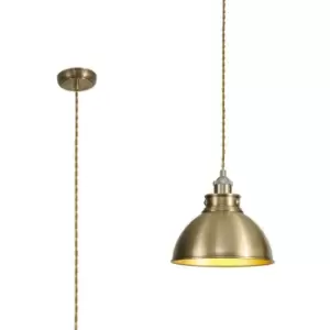 Luminosa Carmel Medium Ceiling Pendant, E27, Satin Nickel, Antique Brass, Gold