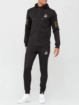 Kings Will Dream Vez Zip Through Hooded Tracksuit - Black/Gold