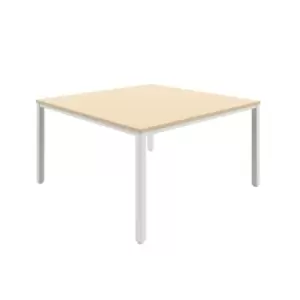 Fraction Infinity Square Maple Meeting Table With White Legs - 140 X 140