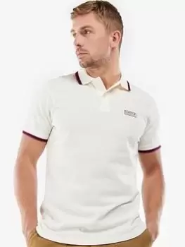 Barbour International Event Small Logo Tipped Polo Shirt - White, Size 3XL, Men