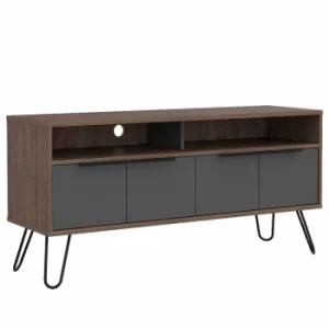 Vegas Wide Screen TV Unit with 4 Doors, Light Oak