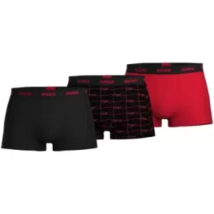 Hugo 3 Pack Design Trunks - Red