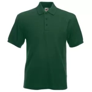 Fruit Of The Loom Mens 65/35 Heavyweight Pique Short Sleeve Polo Shirt (L) (Bottle Green)