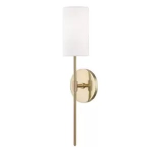 Olivia 1 Light Wall Sconce Brass, Linen