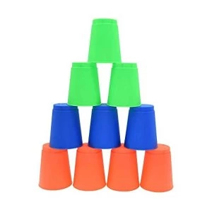 Pre-Sport Unisex-Youth Stacking Cups (Pack of 12), Blue/Green/Orange