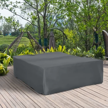 Outsunny 275x205cm Outdoor & Garden Furniture Table Chair Set Cover Water UV Resistant Protection Oxford Fabric Rattan Lounge Clean Cover Grey