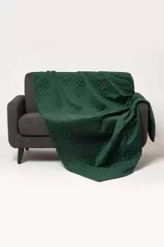 Diamond Quilted Velvet Throw