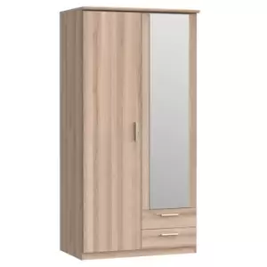 FWStyle 2 Door 2 Drawer Light Oak Effect Combination Wardrobe