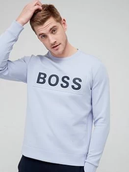 BOSS Salbo 1 Logo Sweatshirt - Open Blue, Open Blue Size XL Men