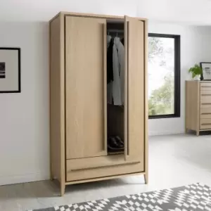 Rimini Aged Oak & Weathered Oak Double Wardrobe