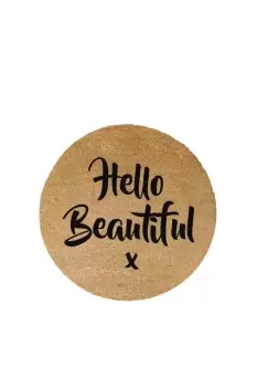 Hello Beautiful Circle Doormat