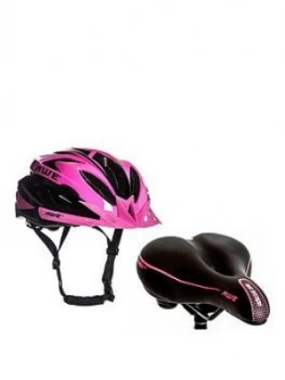 Awe Ladies Helmet and Saddle Set, Pink, Women