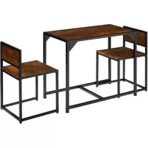 Tectake - Dining table and chairs Milton - bistro set, dining table set, seating group - industrial dark - industrial dark