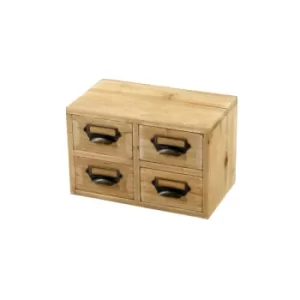 4 Wooden Drawers Metal Handles