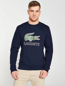 Lacoste Sportswear Big Croc Logo Sweatshirt - Navy