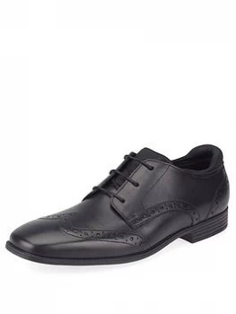 Start-rite Boys Tailor Lace Up School Shoes - Black Leather, Size 3 Older