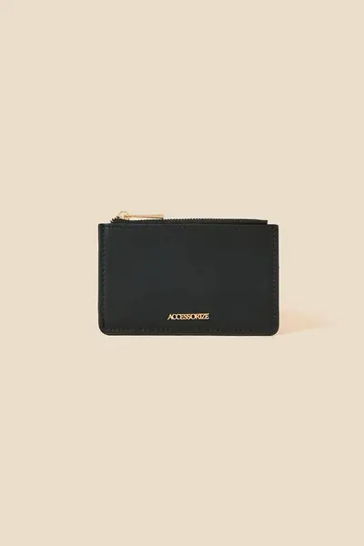 Accessorize Zip Card Holder Black