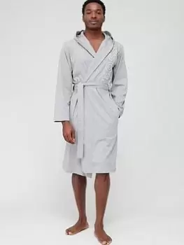 BOSS Bodywear Identify Hooded Robe, Grey, Size L, Men