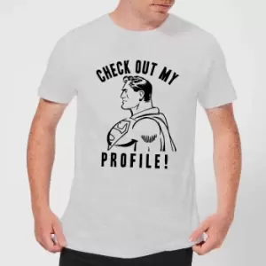 DC Comics Superman Check Out My Profile T-Shirt - Grey - XL - Grey