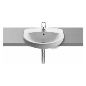 Laura Semi-Recessed Basin, 510mm Wide, 1 Tap Hole - Roca