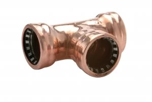 Wickes Copper Pushfit Equal Tee - 22mm